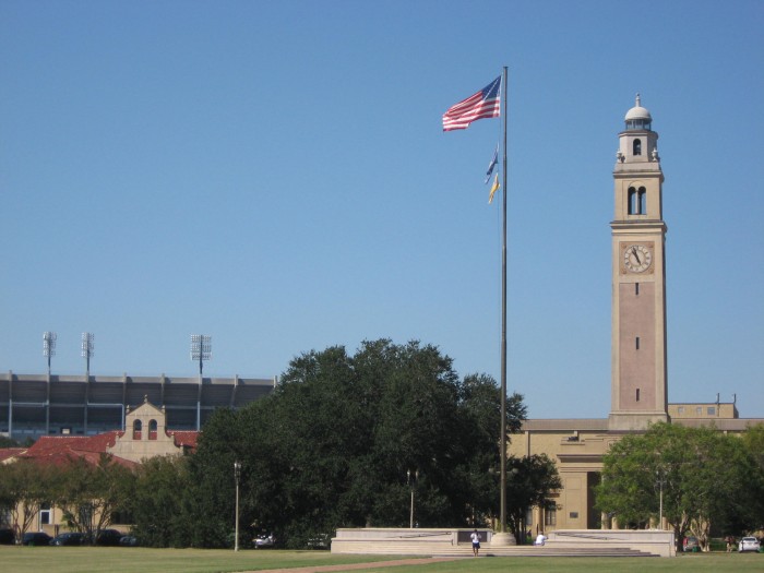  The Chimes at Memorial Tower and Tiger Stadium at LSU photo by Kathy Miller