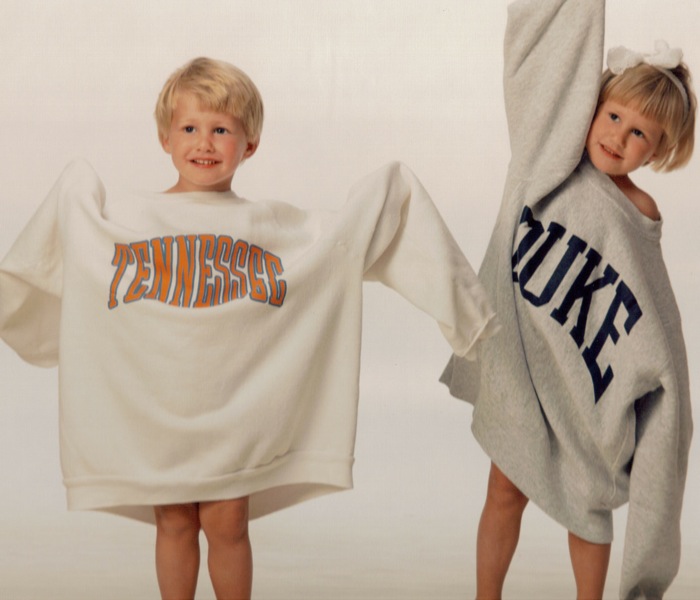 Lizzy & James in UT & Duke sweatshirts photo by Northlight Studio for Kathy Miller