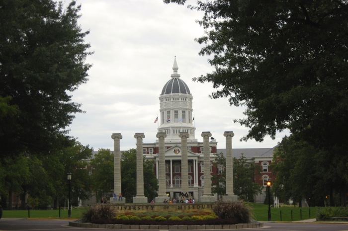 Missouri columns of old Academic Hall Missou photo by Kathy Miller