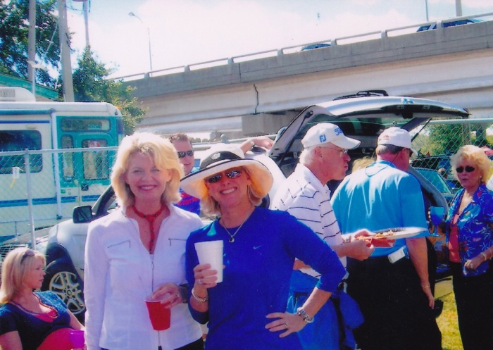 Laurie tailgating Georgia style Florida Georgia game photo by Laurie Cordell