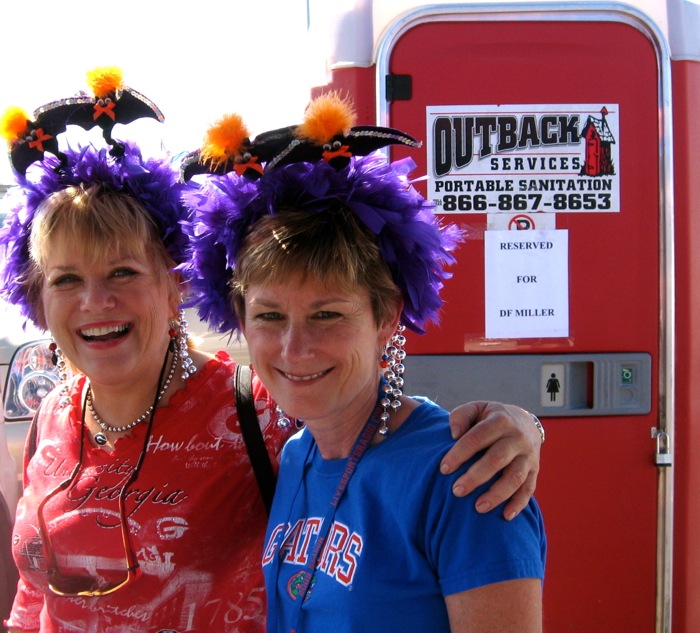 Florida Georgia game portable potty photo by Kathy Miller