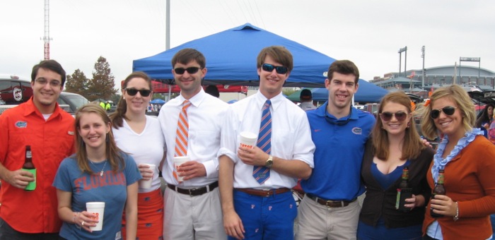 Tailgating with the Usual Subjects family and friends photo by Kathy Miller