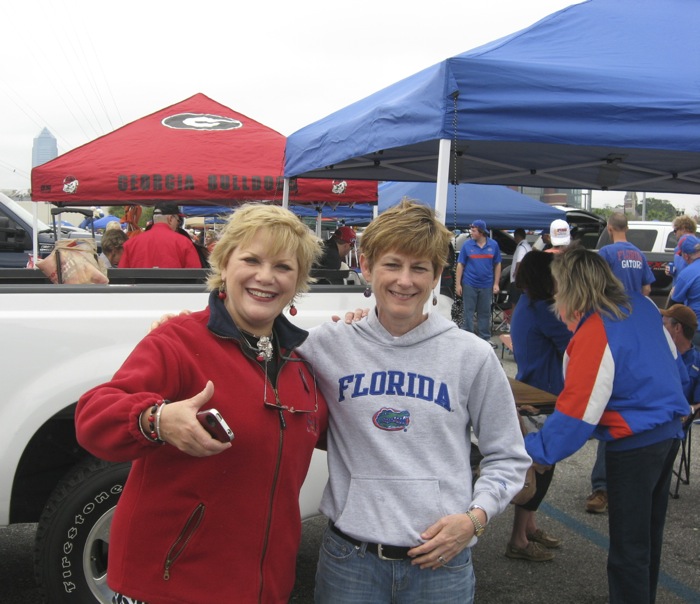 Florida Clara and Georgia Trish Florida-Georgia game photo by Kathy Miller