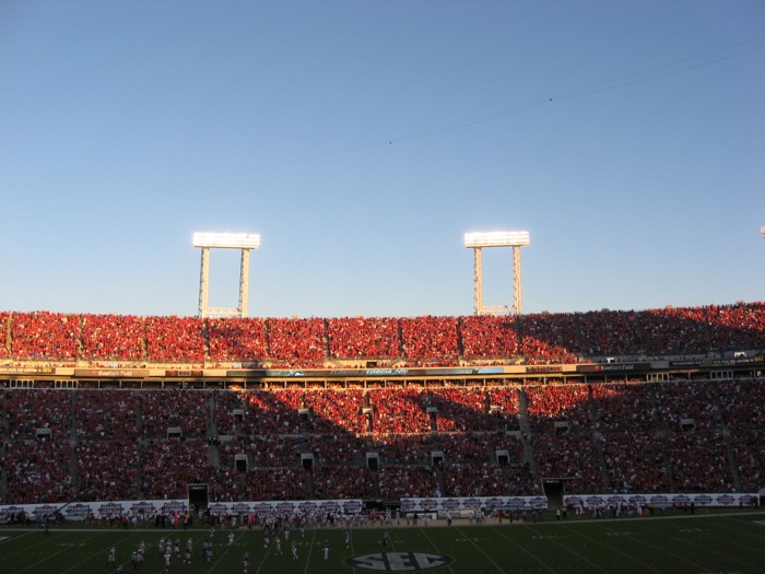 Florida Georgia Game setting sun photo by Kathy Miller