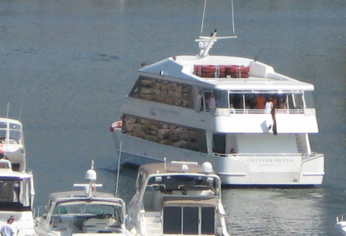 Vol Navy boat on the Tennessee River Knoxville photo by Kathy Miller