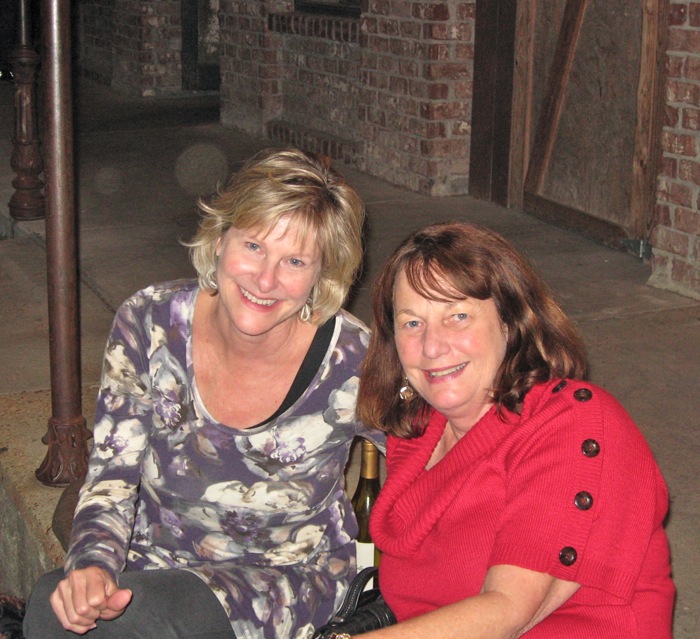 Joanne and Kathy outside Taylor Grocery catfish dinners Mississippi photo by Kathy Miller