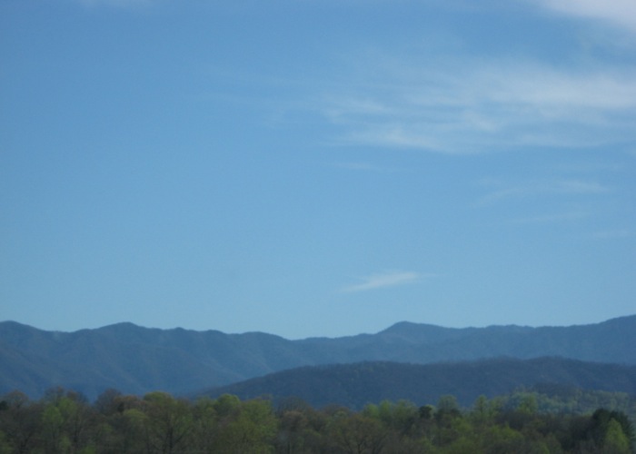 Smoky Mountains view from Neyland Knoxville, photo by Kathy Miller