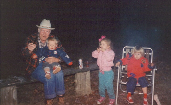 Granddaddy Jim around the campfire photo by Kathy Miller