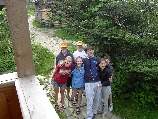 Huffmans, Millers and Pelzers Mt. LeConte at the cabin photo by Kathy Miller