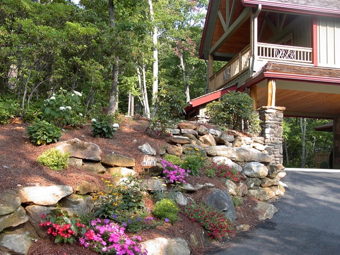 Camp Chimney guest room porch overlooking the gardens photo by Kathy Miller