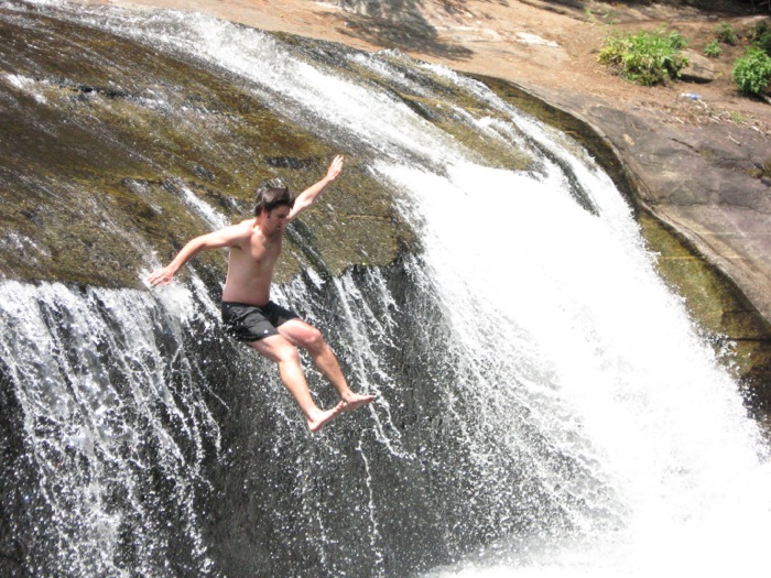 Walker on Turtle Back Falls photo by Kathy Miller