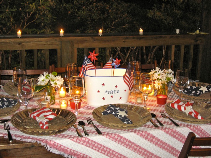 4th of July table Camp Chimney photo by Kathy Miller