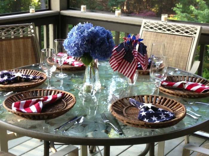 4th of July table setting photo by Kathy Miller