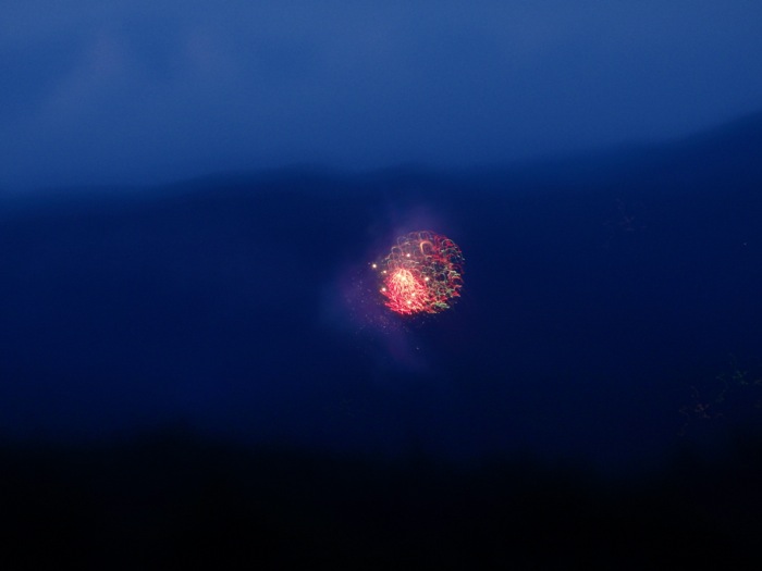 Fireworks over Sapphire Lake photo by Kathy Miller