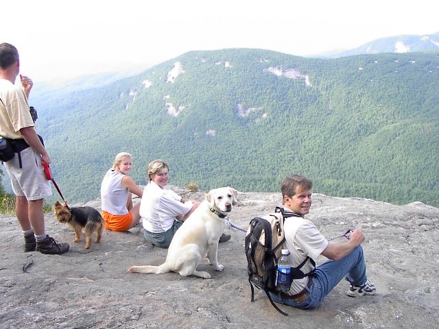 Speaking of dogs, Sunny and Abbey on Yellow Mountain photo by Kathy Miller