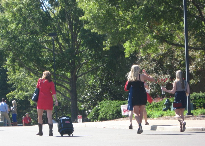 Girls going to The Grove to tailgate photo by Kathy Miller