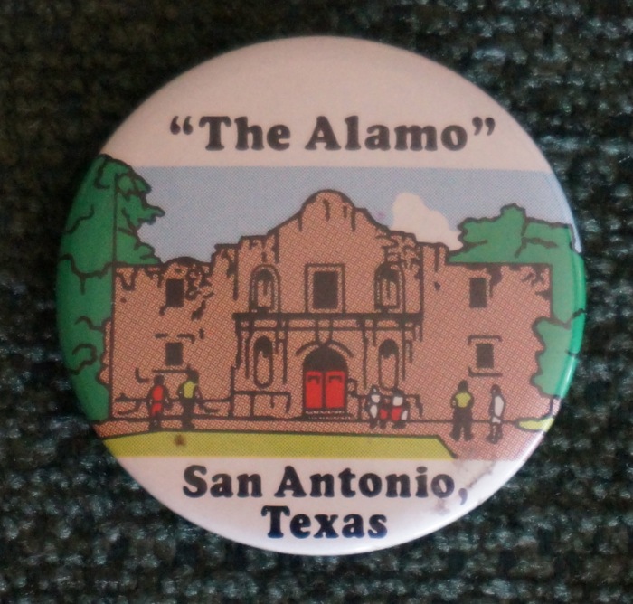 The Alamo button from my extensive button collection photo by Kathy Miller