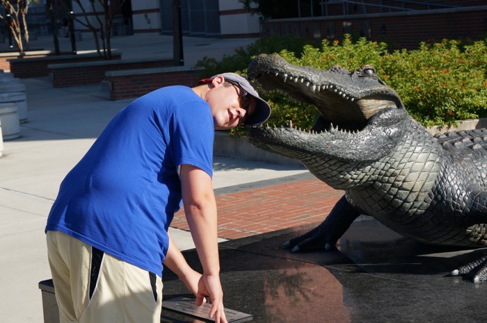 Mike with his head in the Gator's mouth photo by Kathy Miller