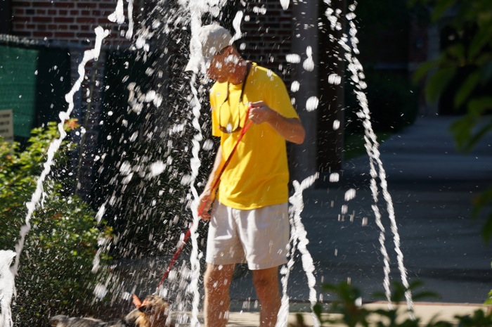 Davy and Dave and the water spout photo by Kathy Miller