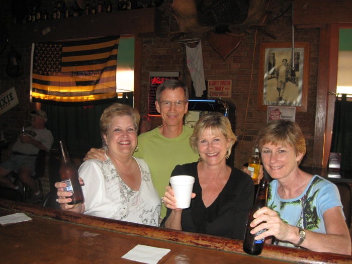 Carol, Dave, Kathy, Clare at The Corner Bar Natchez, MS photo by Kathy Miller