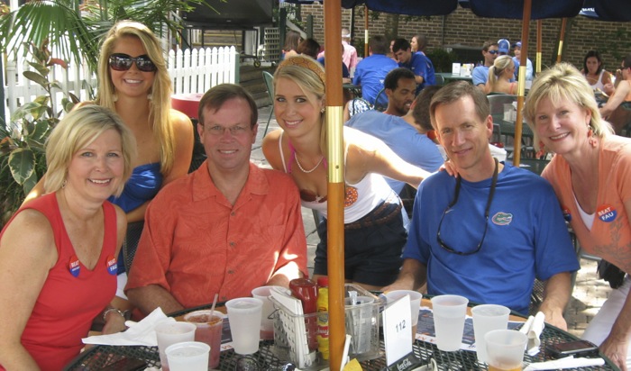 Lucy Bea, Joe, Hannah and Kelly Tennessee Florida fans photo by Kathy Miller