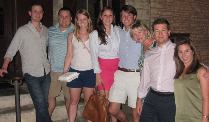 Rachel's friends outside Moonshine  before Rainey Street photo by Kathy Miller