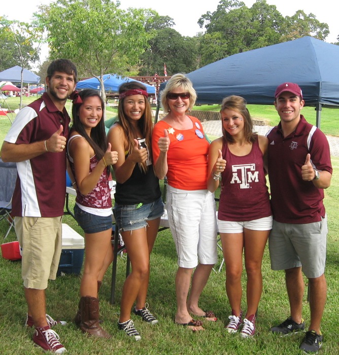 Kathy and her Aggie Friends Gig 'em Aggies photo by Kathy Miller