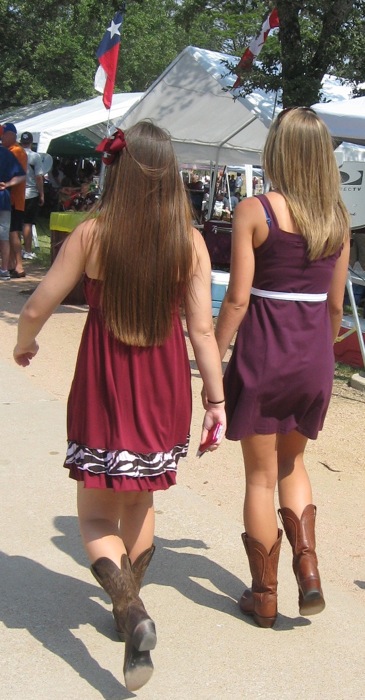 Texas A&M girls in boots photo by Kathy Miller