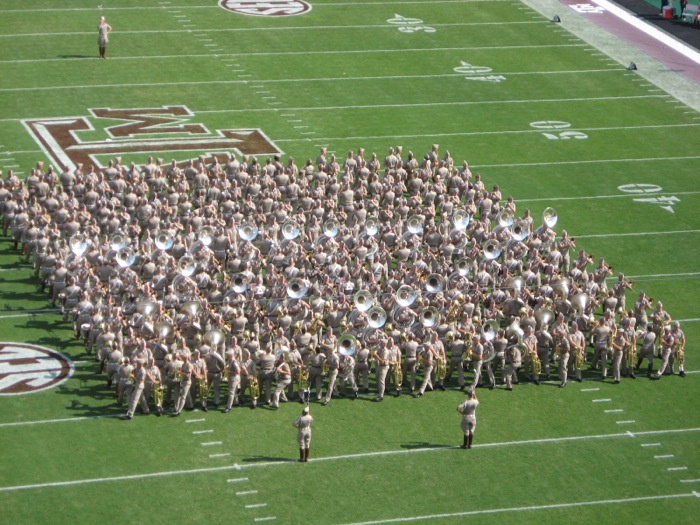 Tubas and Aggie Band photo by Kathy Miller