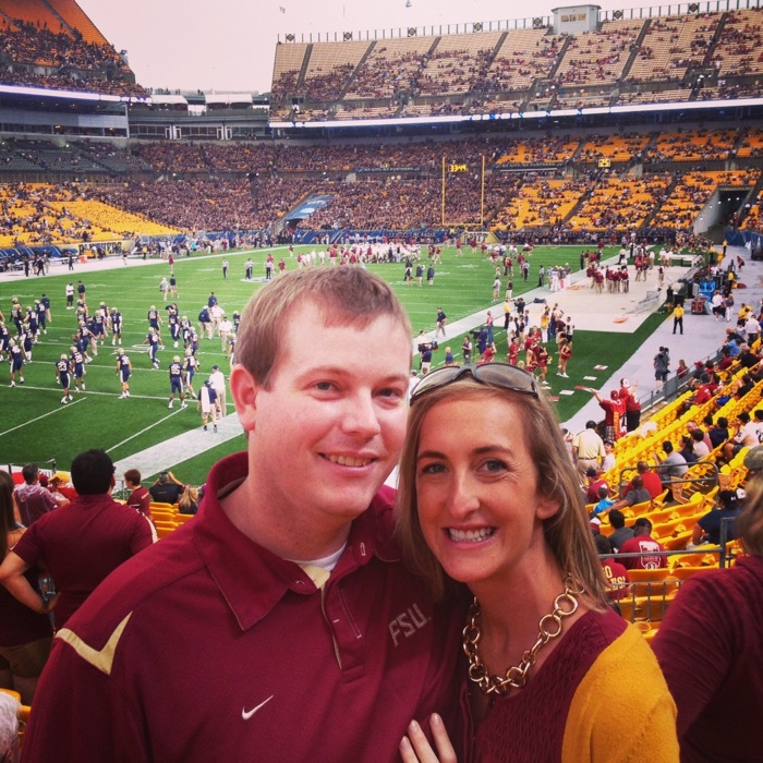 Megan & Tim Astor at FSU Pittsburg game photo by Megan Astor