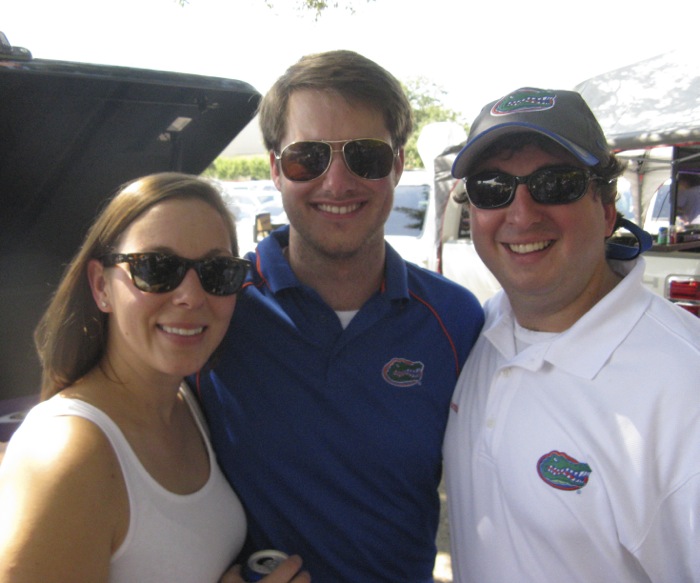 Rachel, James & Billy at LSU tailgate photo by Kathy Miller