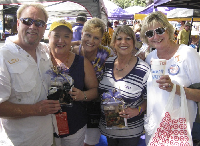 Billy, Nancy, Charla and Brenda with Kathy at LSU tailgate photo by Kathy Miller