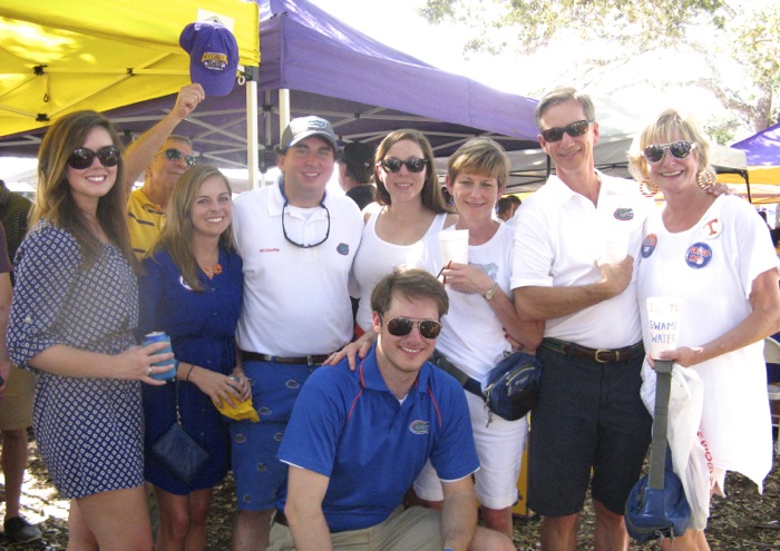 Our Gator group with LSU tailgate photo by Kathy Miller 