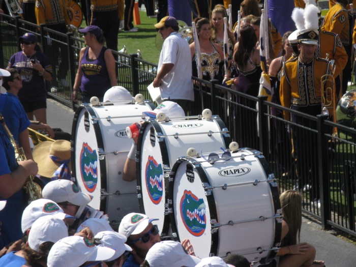 Gator drummers at LSU photo by Kathy Miller