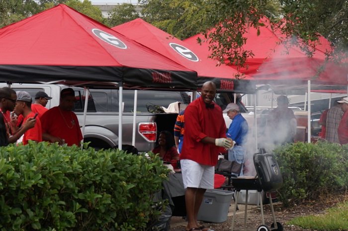 Grilling at the FL GA game Jacksonville FL photo by Kathy Miller