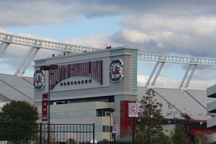 Williams-Brice Stadium with unique lights Columbia South Carolina photo by Kathy Miller