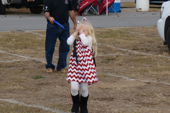 Shy blonde South Carolina fan photo by Kathy Miller