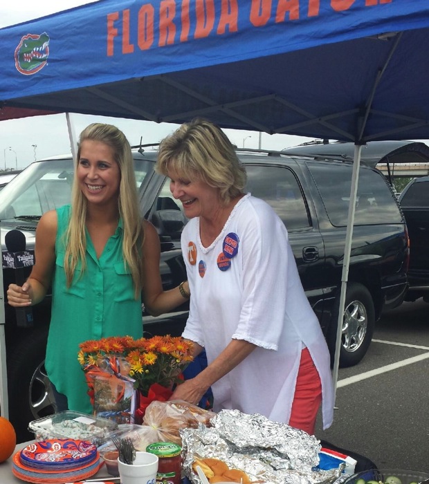 Kelly Ann & Kathy Ann tailgating taping photo by Kathy Miller