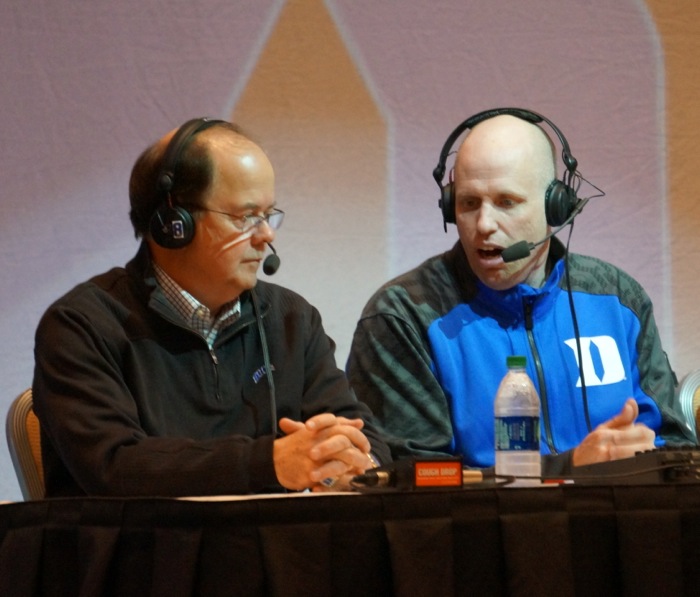 David Cutcliffe radio show before Duke/ Texas A&M bowl game photo by Kathy Miller