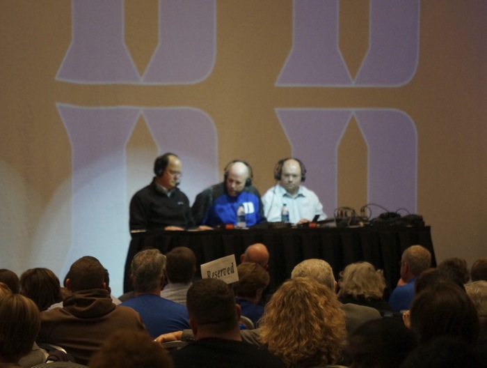 David Cutcliffe talking about Duke football and developing character photo by Kathy Miller