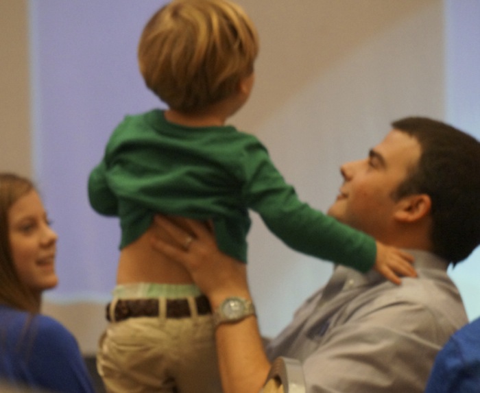 Young fan at Duke Football Radio Show photo by Kathy Miller