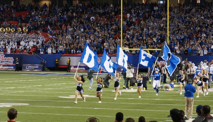 Duke takes the field photo by Kathy Miller