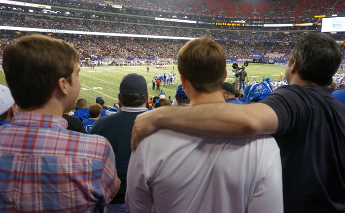 Watching the Action Duke Texas A&M game photo by Kathy Miller