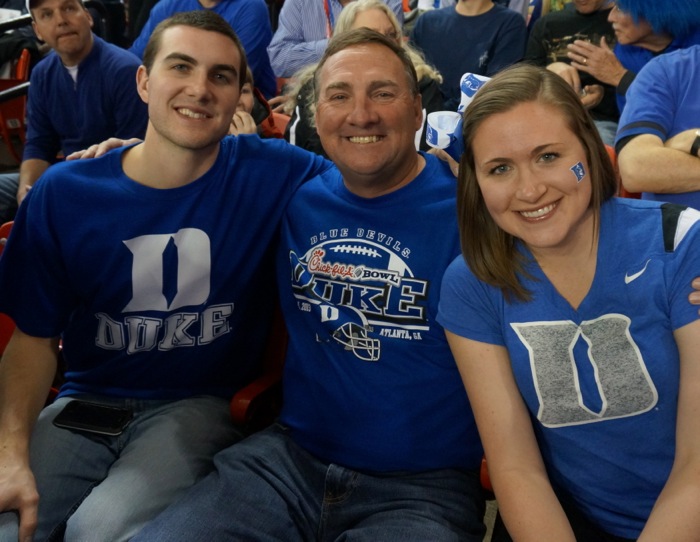 Ryne, Mike and Rachel Teem Duke fans photo by Kathy Miller