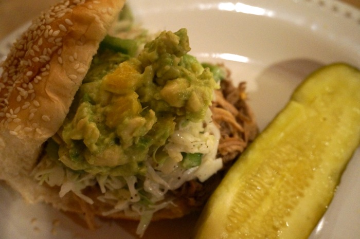 North Carolina Barbecue with cole slaw and orange guacamole photo by Kathy Miller