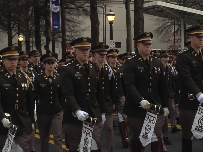 Fightin' Aggie Marching Band Chick-fil-A Bowl Parade photo by Kathy Miller