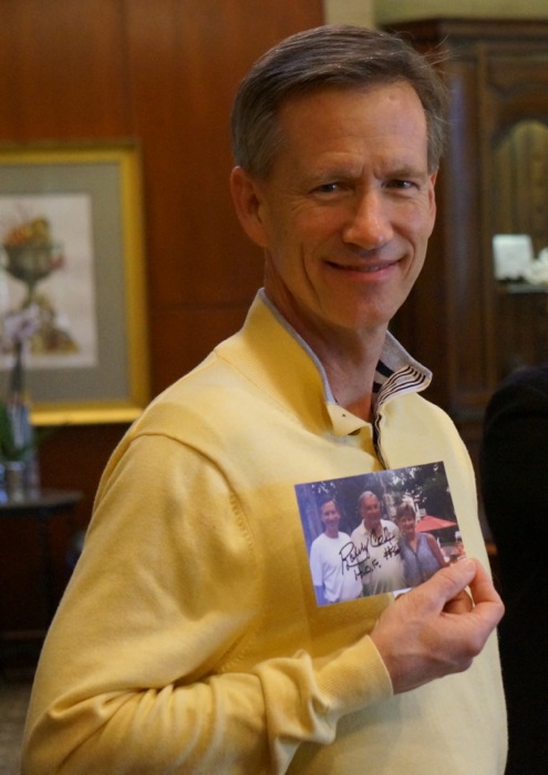 Singed photo of Bobby Cox with Dave and Clara Miller photo by Kathy Miller