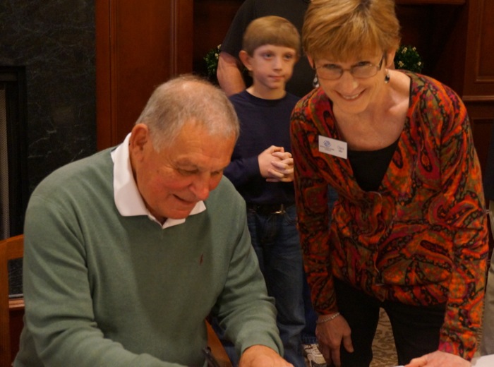 Aunt Vern getting Bobby Cox's autograph photo by Kathy Miller