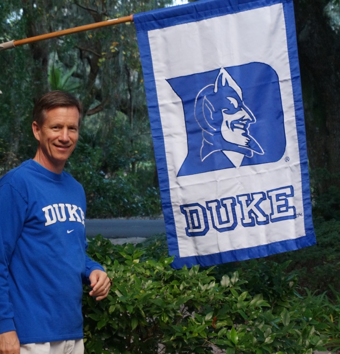 Dave Miller, an avid Duke Blue Devil photo by Kathy Miller