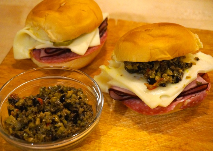 Muffuletta Sliders with olive salad photo by Kathy Miller